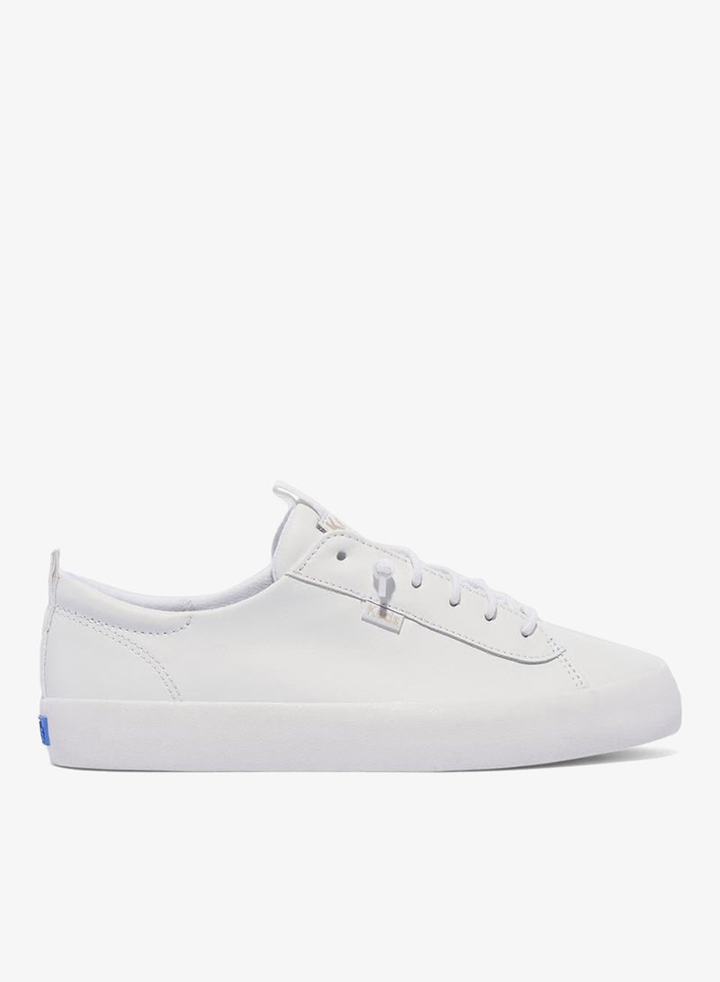 Keds Women's Kickback Leather Slip On  Casual Sneaker White - Image 1